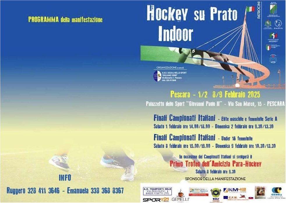 Hockey su Prato Indoor – Campionati Italiani Élite e Under 16 + Trofeo dell’Amicizia